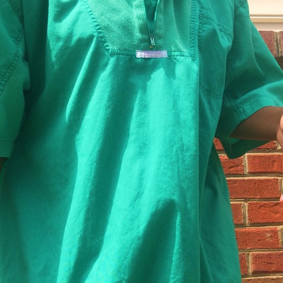 green zipper/button up quarter zip - Picture 2 of 5